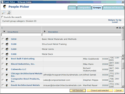 People Picker Group to Code Section Screen